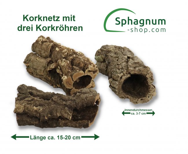 Korkeiche Röhren 3er Netz 15-20cm lang